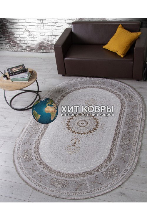 Турецкий ковер Zarina 053 Серый овал